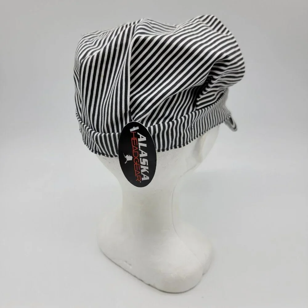 NWT Alaska Headgear Arctic Express Train Conductor‎ Striped Stretch Cap Hat NEW